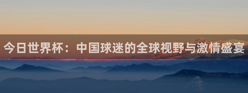 纵横射雕世界：今日世界杯：中国球迷的全球视野与激情盛宴
